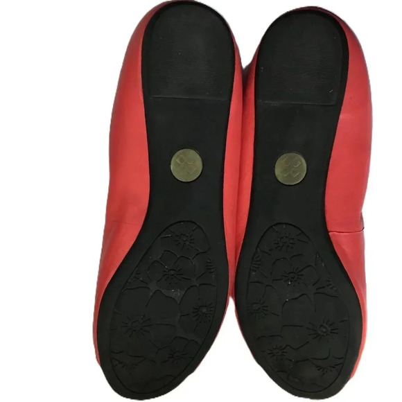 Naturalizer Peep Toe Ballet Flat Red Sz  9,5 M - Picture 4 of 6